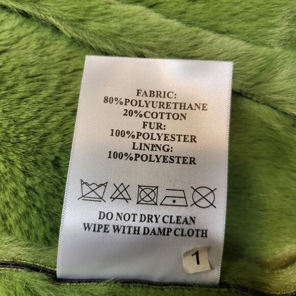 Azalea Wang Jacket Womens 3X Black Green GRINCHY-X Faux Leather Fur Trim Zip - Picture 4 of 9